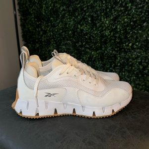Reebok Cross Trainer White + Grey with Gum Bottoms